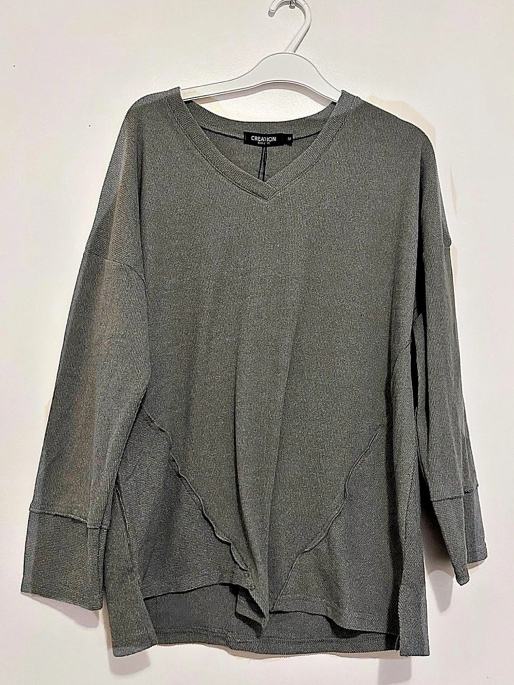 Gray Long Sleeve Top